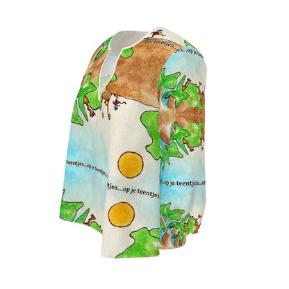 AQP578. Damesblouse: Op je teentjes.