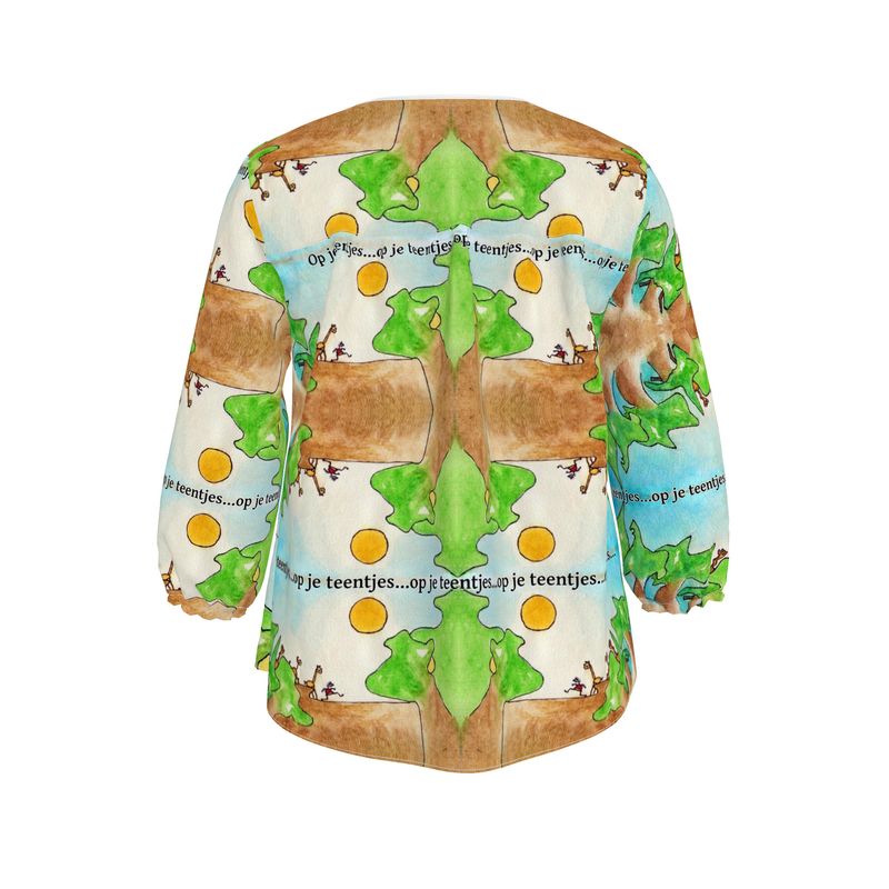 AQP578. Damesblouse: Op je teentjes.