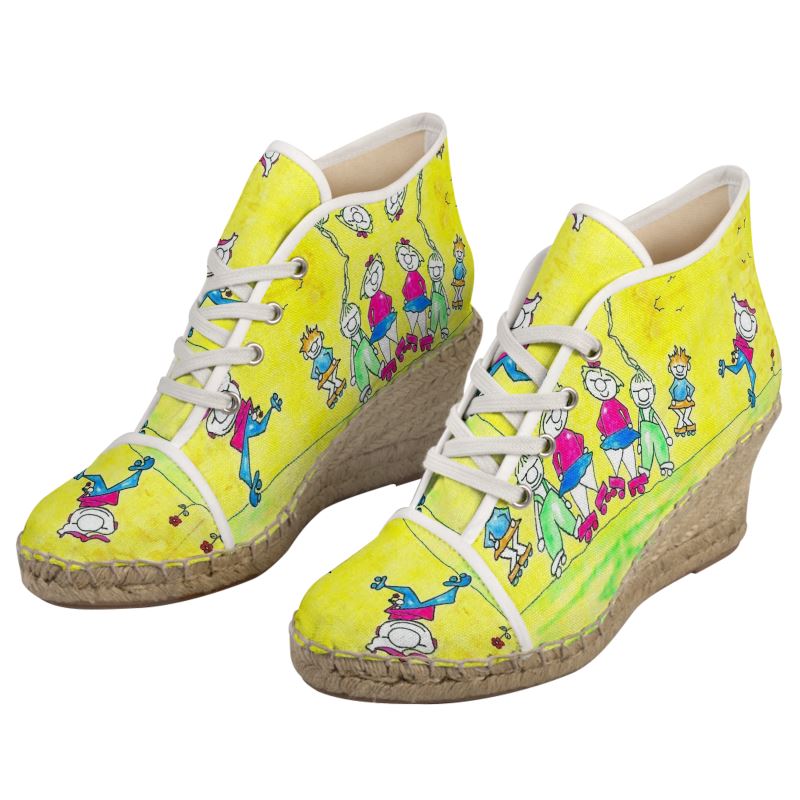 AQP444. Dames Espadrilles Sleehak: De Gnuitjes op rollerskates.