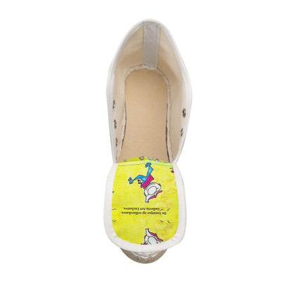 AQP444. Dames Espadrilles Sleehak: De Gnuitjes op rollerskates.