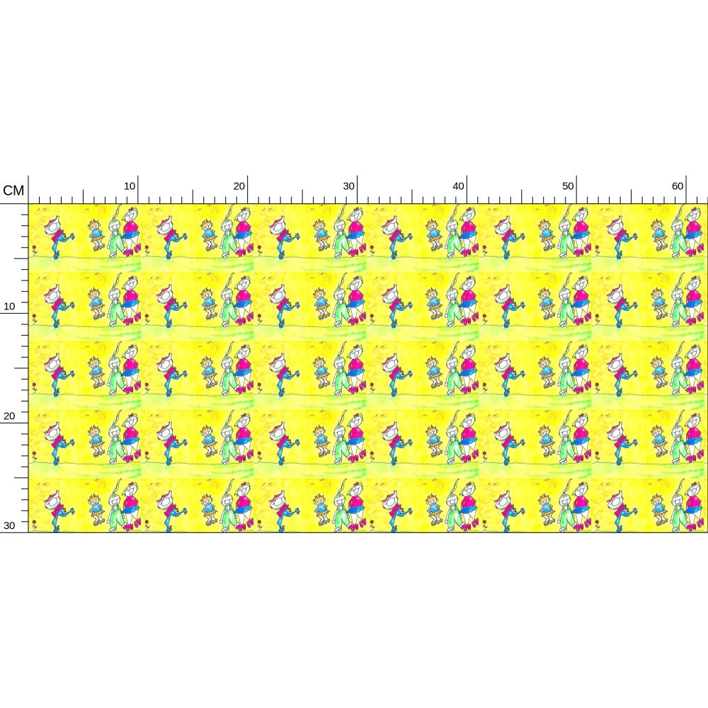 AQP444. Patroonbehang: De Gnuitjes op rollerskates.