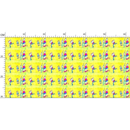 AQP444. Patroonbehang: De Gnuitjes op rollerskates.
