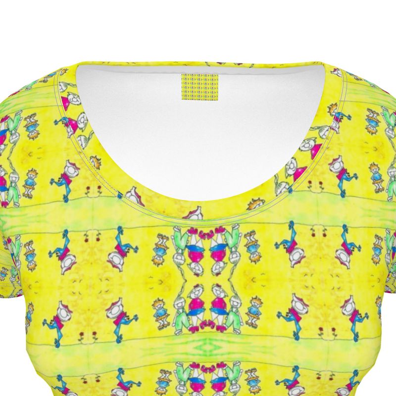 AQP444. Ladies Scoop Neck T-Shirt: De Gnuitjes op rollerskates.