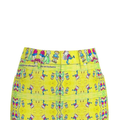 Aqp444. Denim Mini Rok: De Gnuitjes op rollerskates.