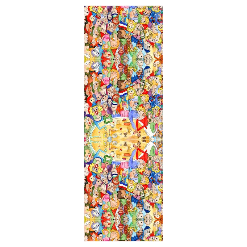AQP443. Twee Voile Curtains: 100x300: O, Happy Day.