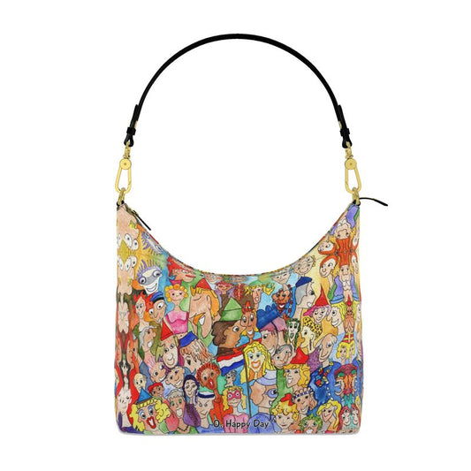 AQP443. Square Hobo Bag: O, Happy Day.