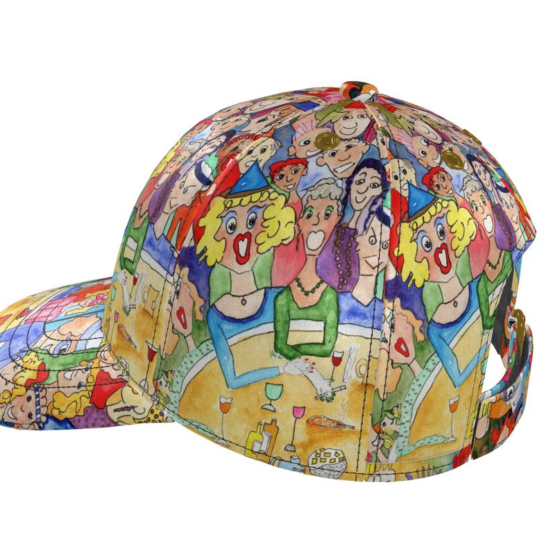 AQP443. 100 % Silk Satin: Baseball Cap: O, Happy Day.
