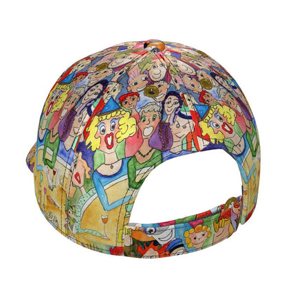 AQP443. 100 % Silk Satin: Baseball Cap: O, Happy Day.