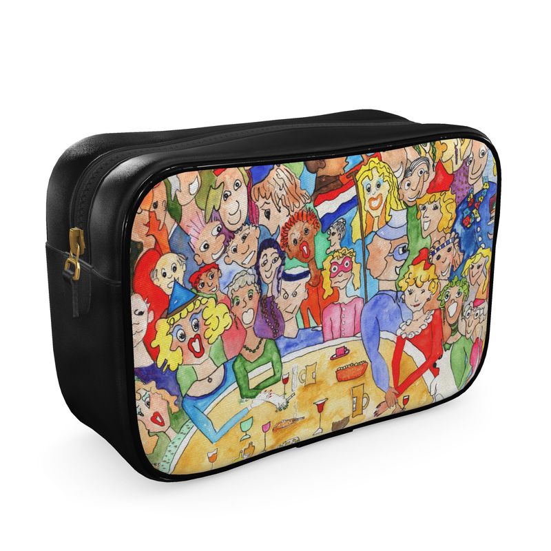 AQP443. Leather: Mens washbag. Heren toilettas: O, Happy Day.