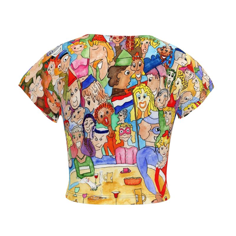 AQP443. Ladies Crop Top: O, Happy Day.