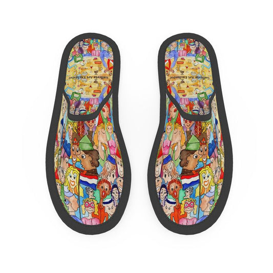 AQP443. Slippers Maat L 39/43: O, Happy Day.