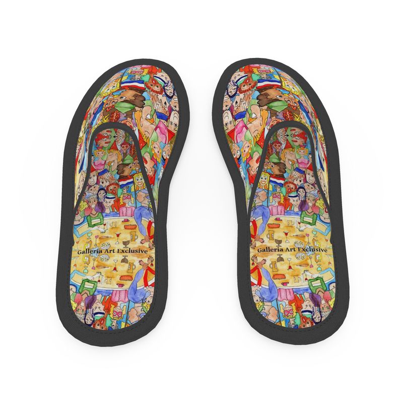 AQP443. Slippers Maat L 39/43: O, Happy Day.