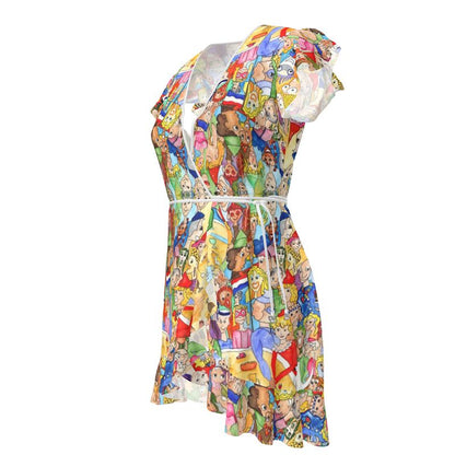 AQP443. Tea Dress/Overslagjurk: O, Happy Day.