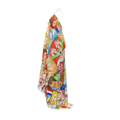 AQP443. Halterjurk met open rug: O, Happy Day.