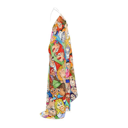 AQP443. Halterjurk met open rug: O, Happy Day.