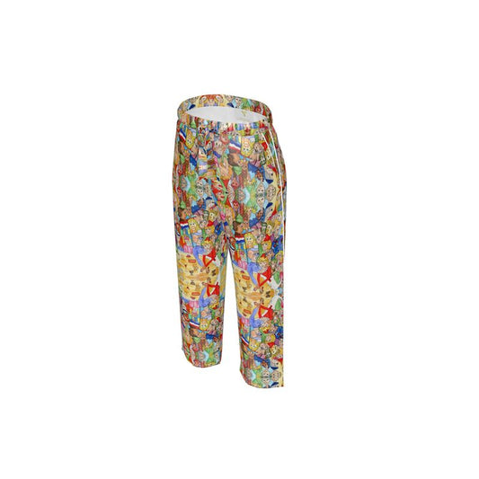 AQP443. Zijde Satijn. Dames Luxe Pyjamabroek: O, Happy Day.