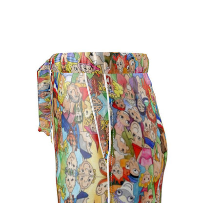 AQP443. Zijde Satijn. Dames Luxe Pyjamabroek: O, Happy Day.