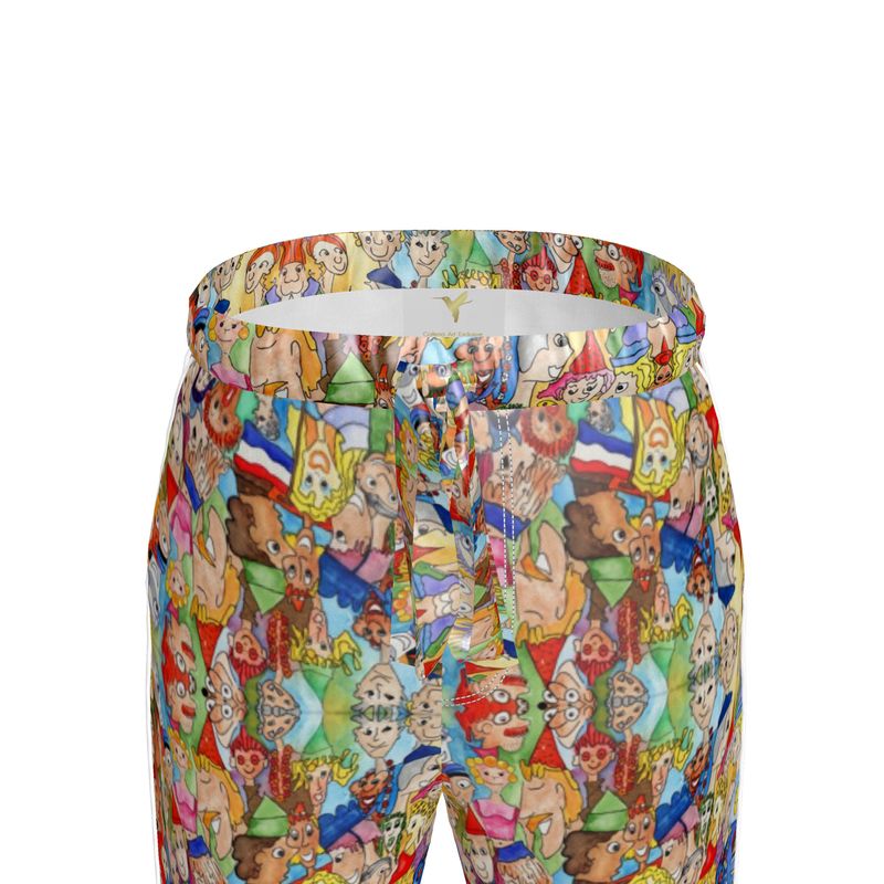 AQP443. Zijde Satijn. Dames Luxe Pyjamabroek: O, Happy Day.