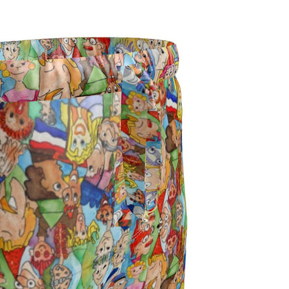 AQP443. Zijde Satijn. Dames Luxe Pyjamabroek: O, Happy Day.