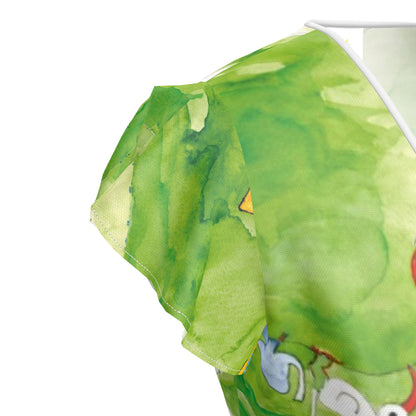 AQP412. Wasdag Design Tea Dress van 100 % Zuiver Zijde Satijn