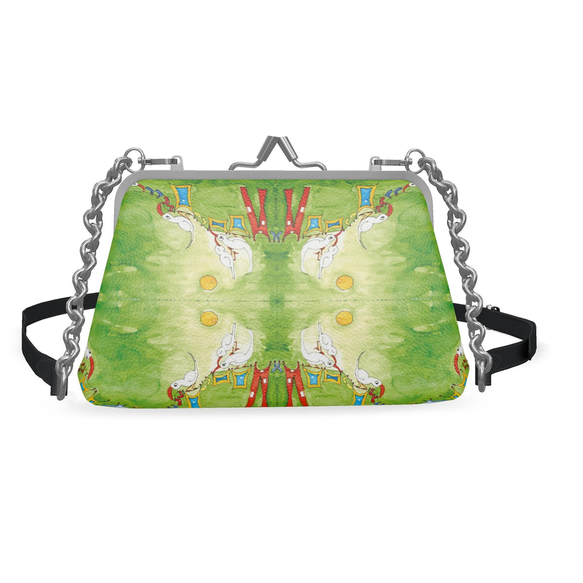 AQP412 Wasdag Design Flat Frame Bag in 100 % Nappa-Leer