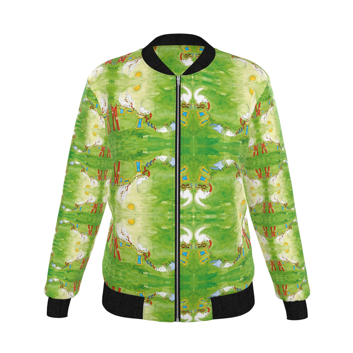 AQP412. WASDAG. Women's Reversible Silk Bomber Jacket