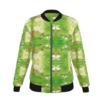 AQP412. WASDAG. Women's Reversible Silk Bomber Jacket