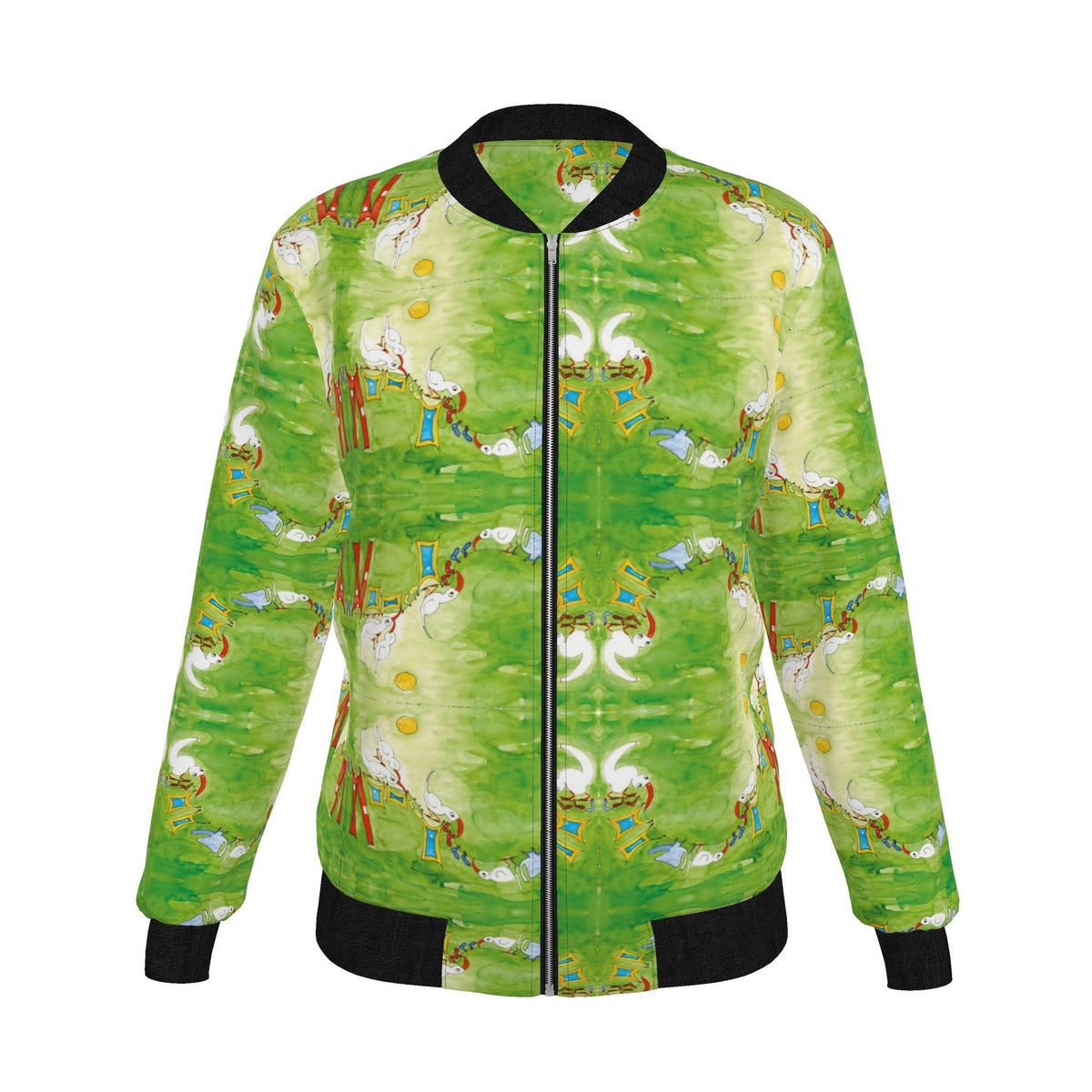 AQP412. WASDAG. Women's Reversible Silk Bomber Jacket