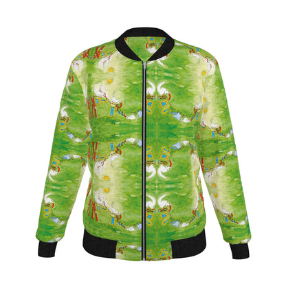 AQP412. WASDAG. Women's Reversible Silk Bomber Jacket