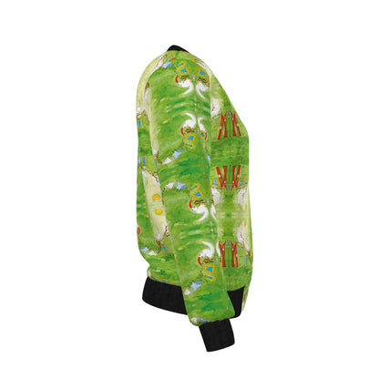 AQP412. WASDAG. Women's Reversible Silk Bomber Jacket