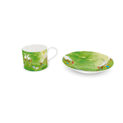 AQP412. WASDAG. DEsign koffiekop met schotel van hoogwaardig porselein