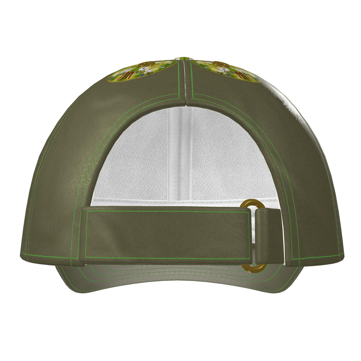 AQP412. WASDAG. ZijdeSatin Baseballpet. Donker Mosgroen. Maat L/XL.