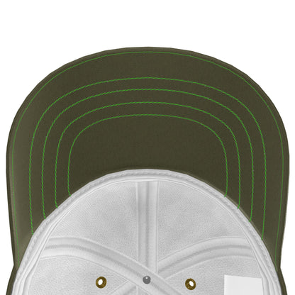 AQP412. WASDAG. ZijdeSatin Baseballpet. Donker Mosgroen. Maat L/XL.