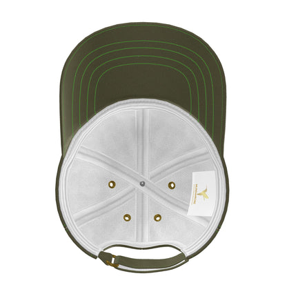 AQP412. WASDAG. ZijdeSatin Baseballpet. Donker Mosgroen. Maat L/XL.