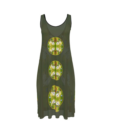 AQP412. WASDAG. Design Mouwloze Midi Jurk van het merk MUNDAMORE