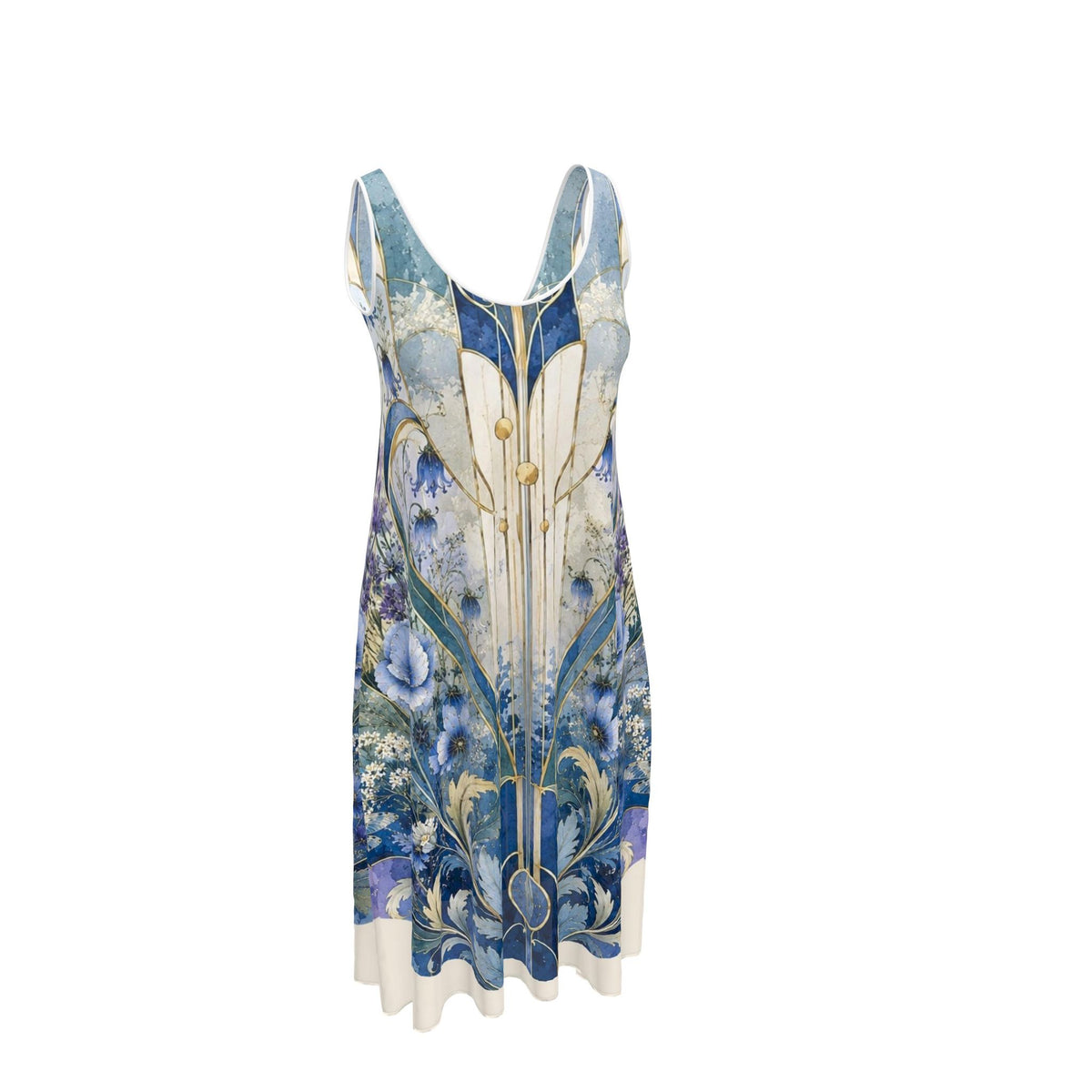 MUNDAMORE ARTIST - DESIGN ART DECO BLOEMENJURKEN - Mouwloze Midi Jurk