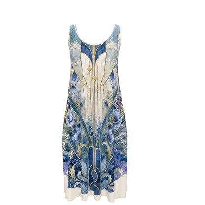 MUNDAMORE ARTIST - DESIGN ART DECO BLOEMENJURKEN - Mouwloze Midi Jurk
