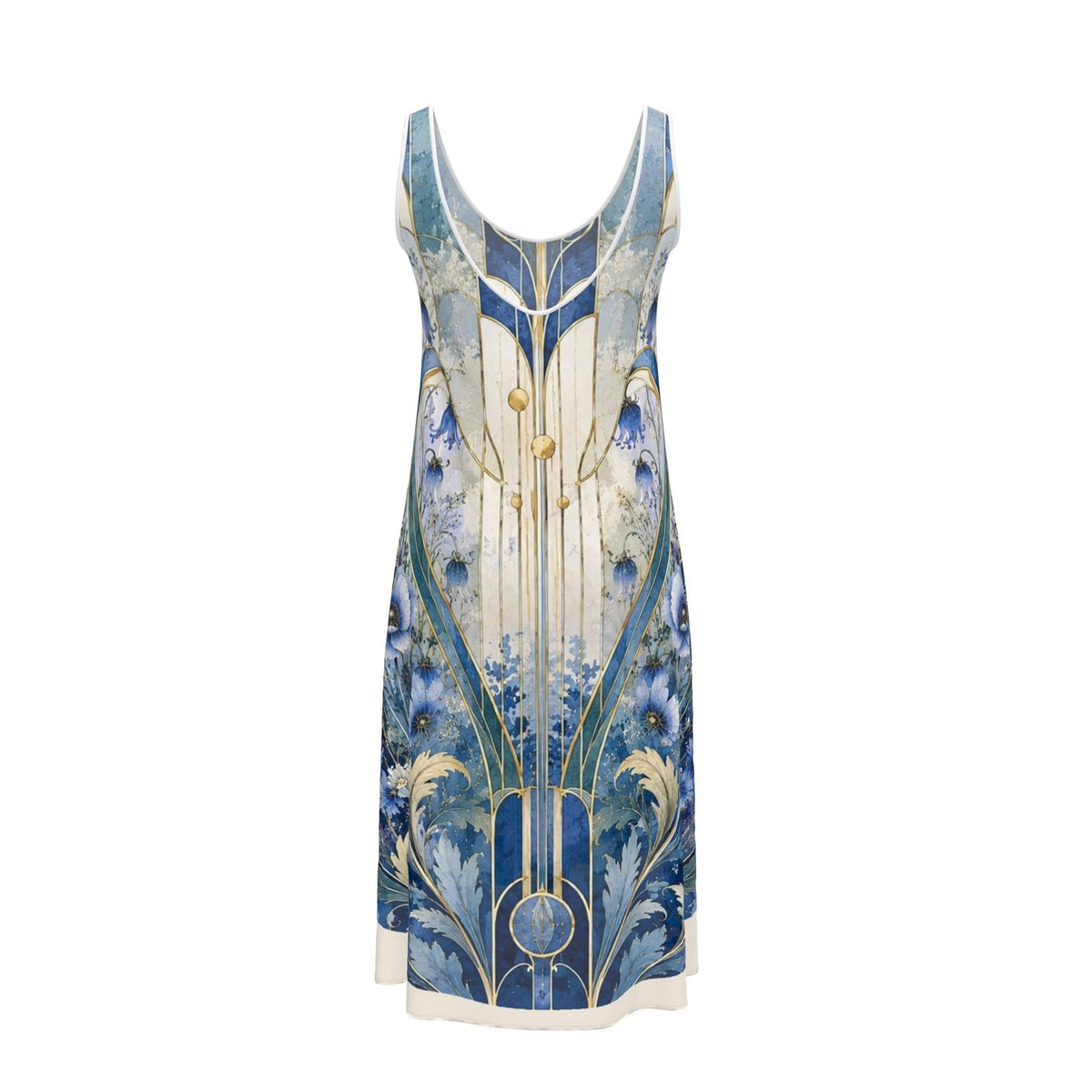 MUNDAMORE ARTIST - DESIGN ART DECO BLOEMENJURKEN - Mouwloze Midi Jurk