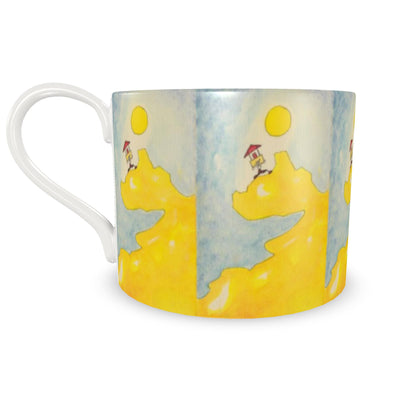 AQP562. HUIS IN DE ZON. Design koffiekop met schotel van porselein.