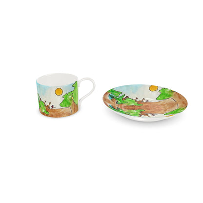 AQP578. OP JE TEENTJES. Designer kop en schotel van MUNDAMORE